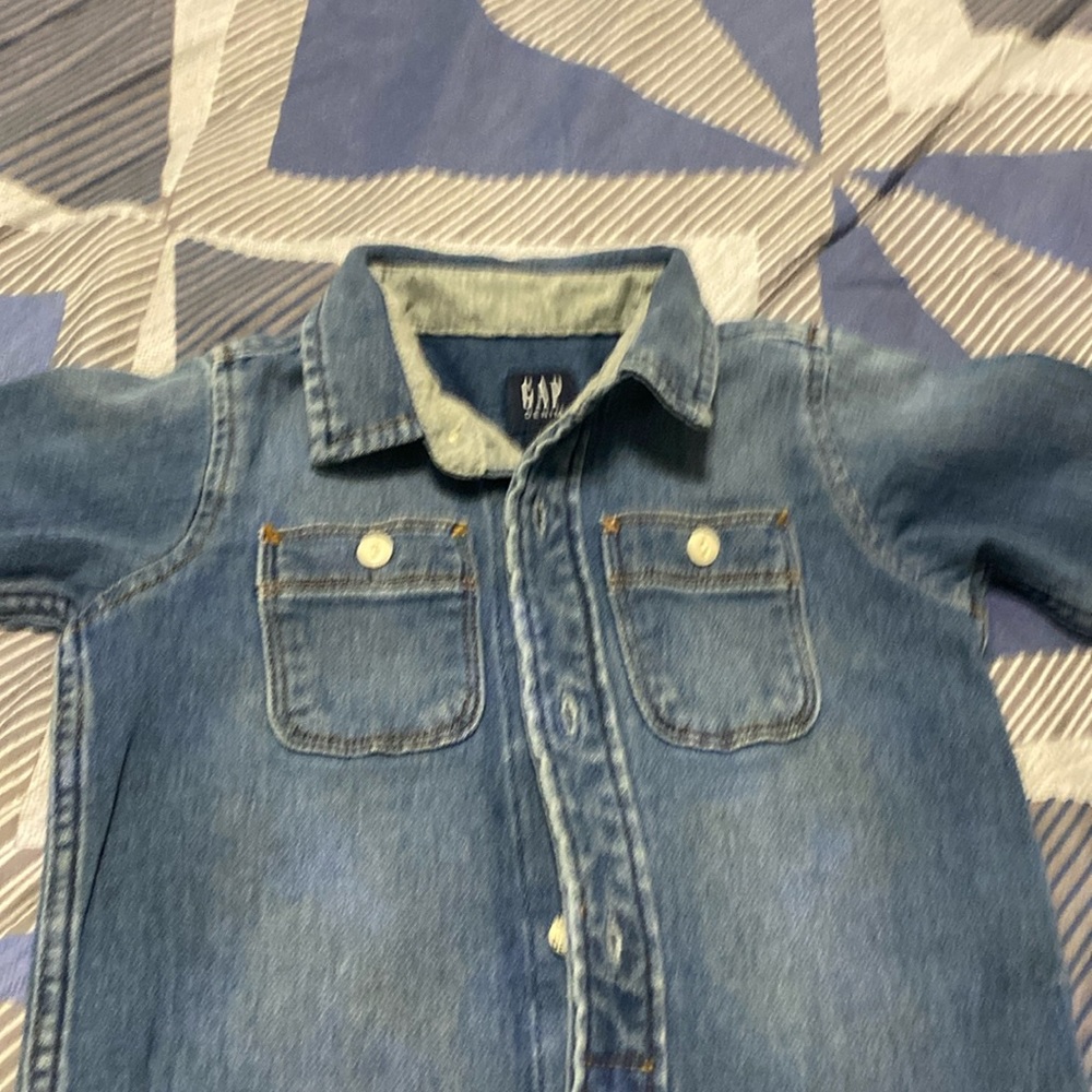 Blue Denim jean all in one 12-18 months